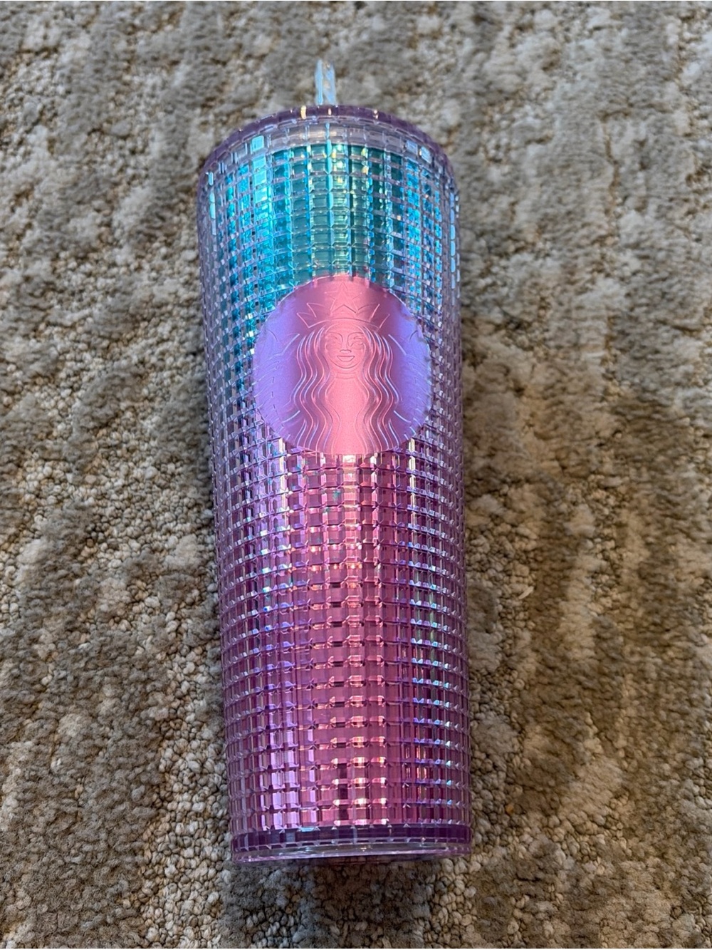 Starbucks Iridescent Pink Blue Grid 2021 Tumbler 24oz Venti Brand New w/ Tag
